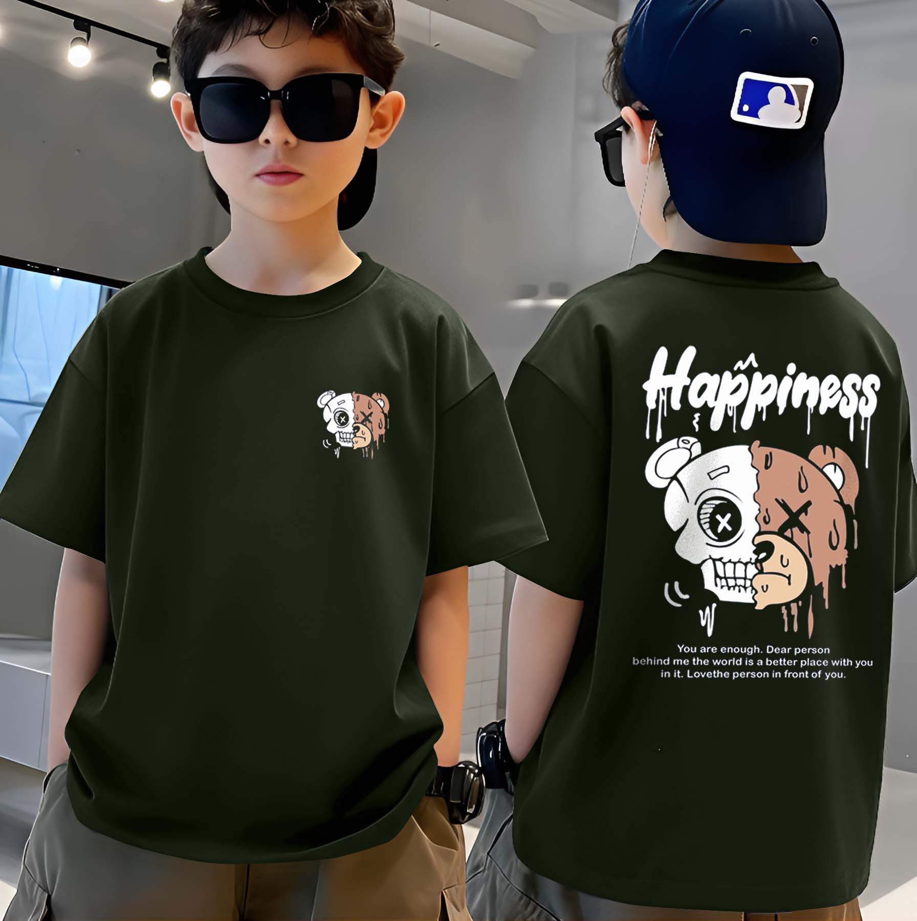 Happiness - Boys Over Size Printed T-shirt