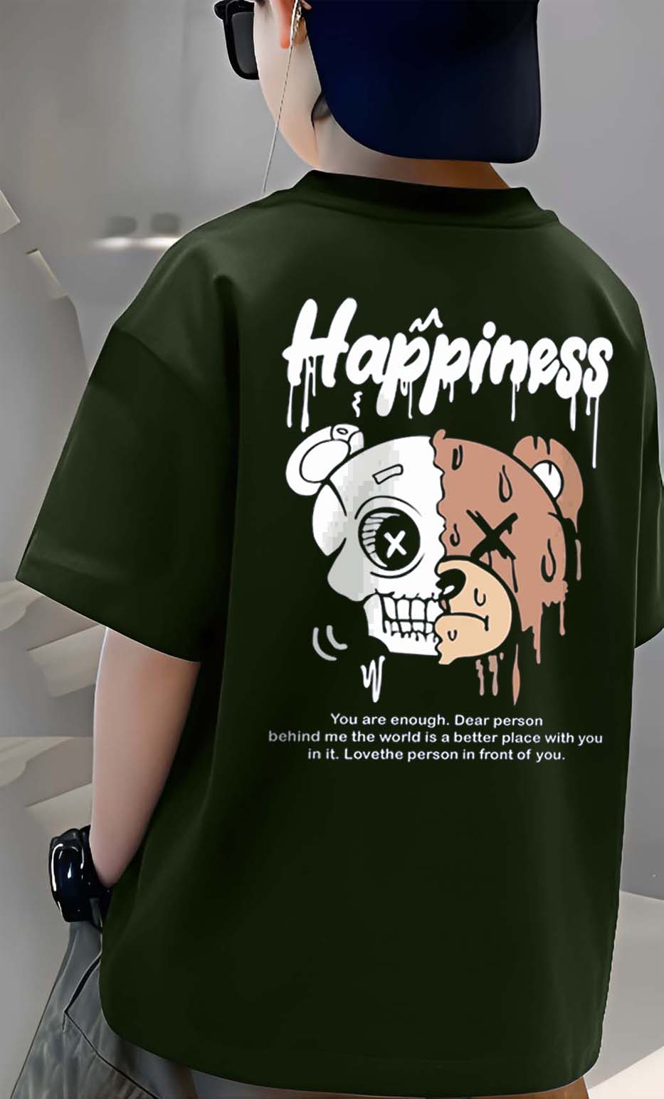 Happiness - Boys Over Size Printed T-shirt