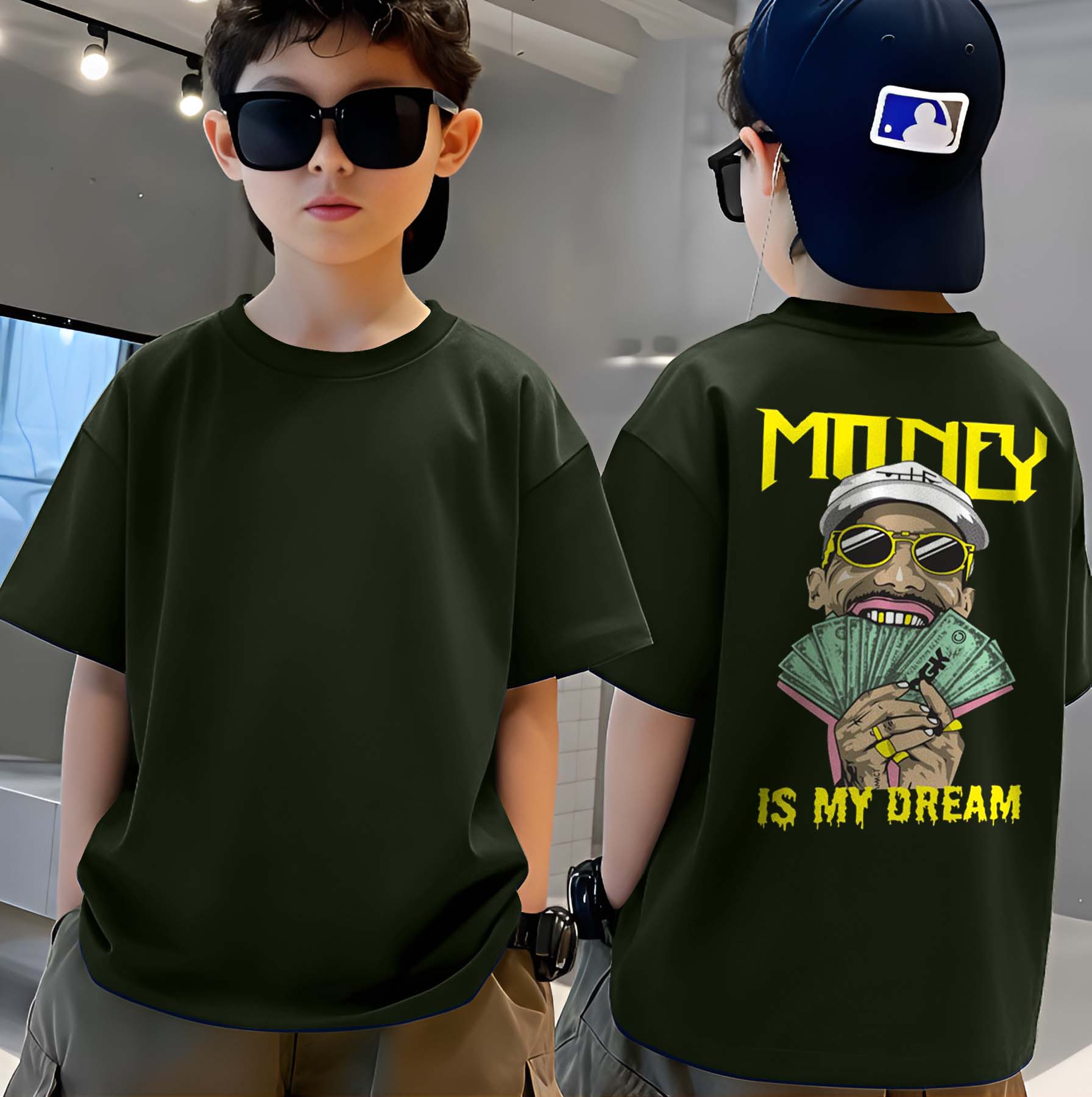 Money - Boys Over Size Printed T-shirt