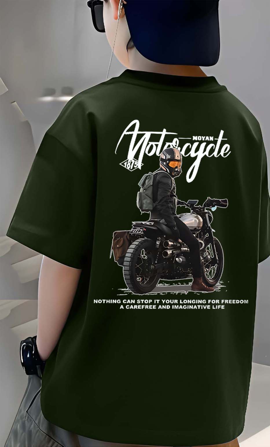 MotorCycle - Boys Over Size Printed T-shirt