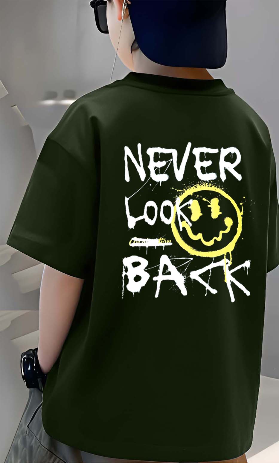 Never - Boys Over Size Printed T-shirt