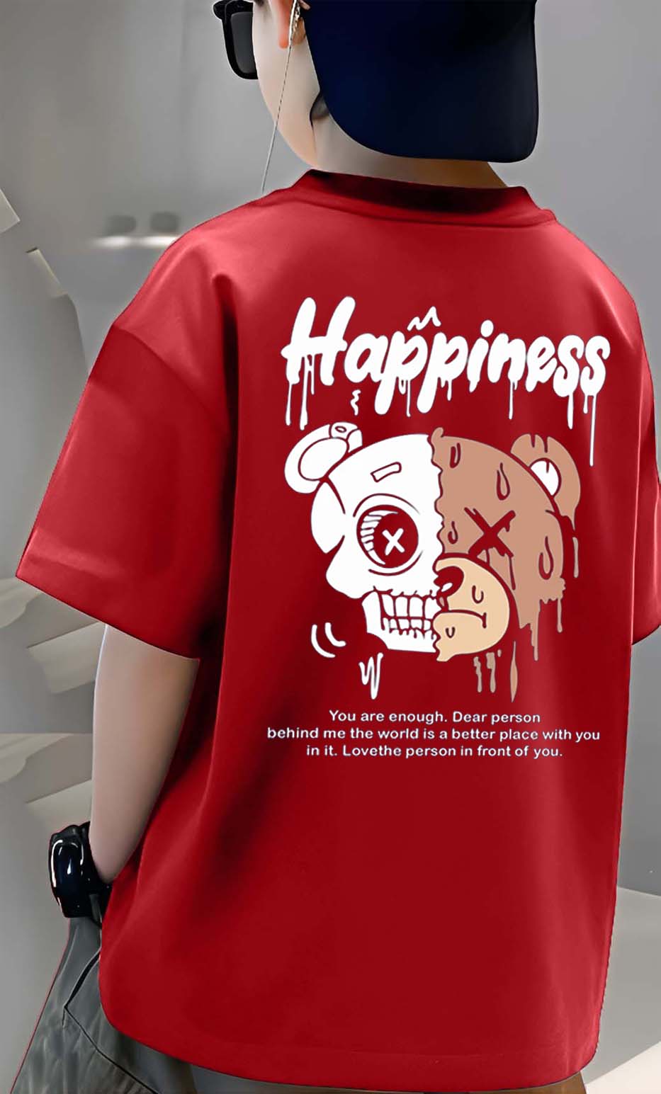 Happiness - Boys Over Size Printed T-shirt