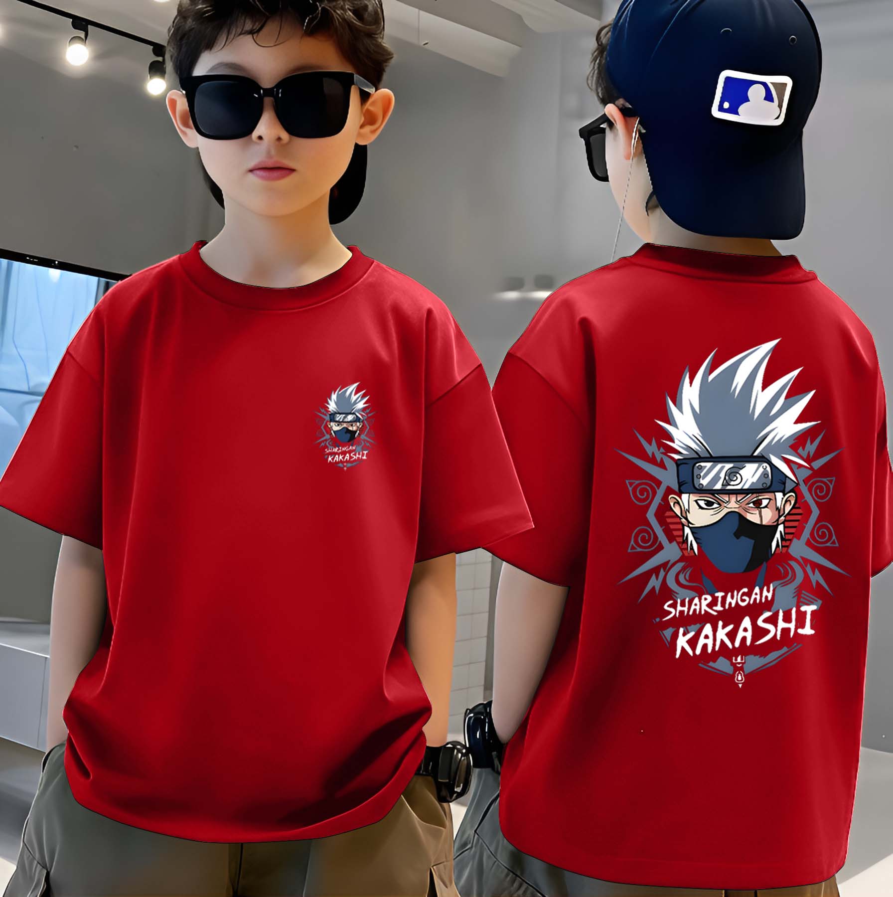 Kakashi - Boys Over Size Printed T-shirt