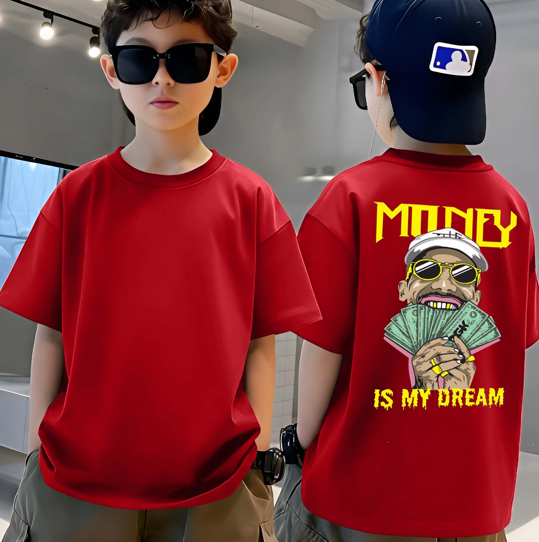 Money - Boys Over Size Printed T-shirt