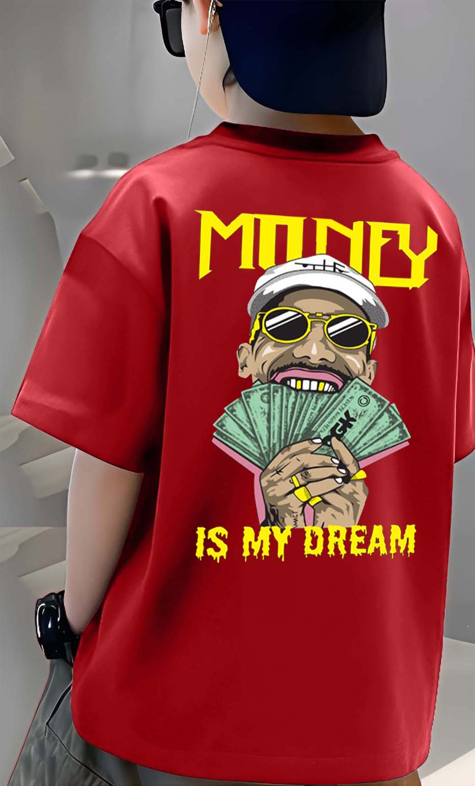 Money - Boys Over Size Printed T-shirt