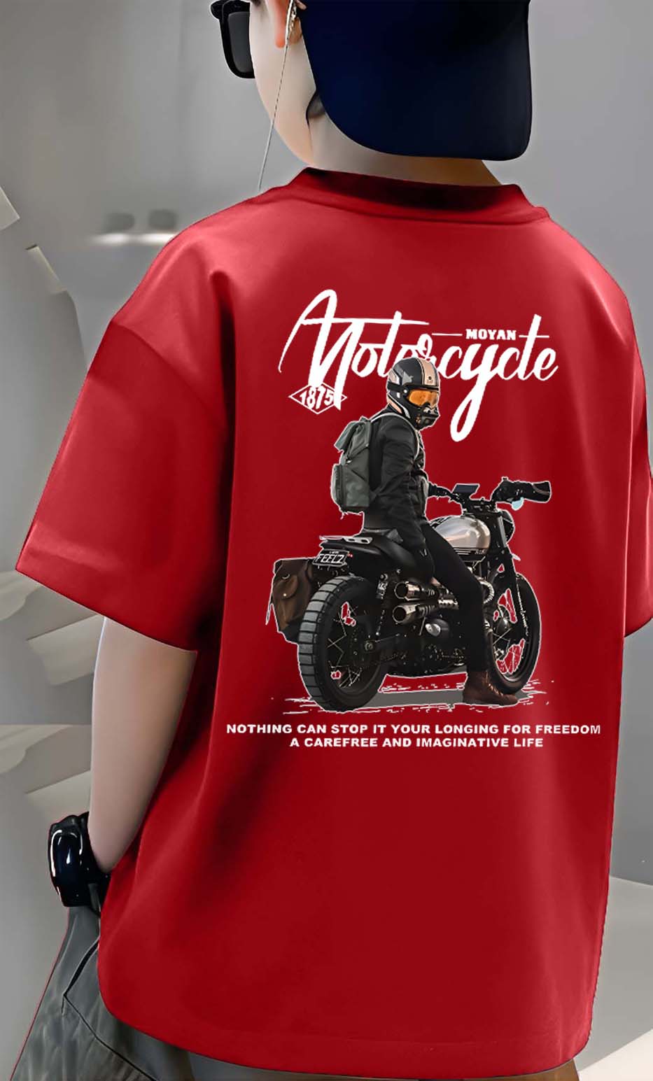 MotorCycle - Boys Over Size Printed T-shirt