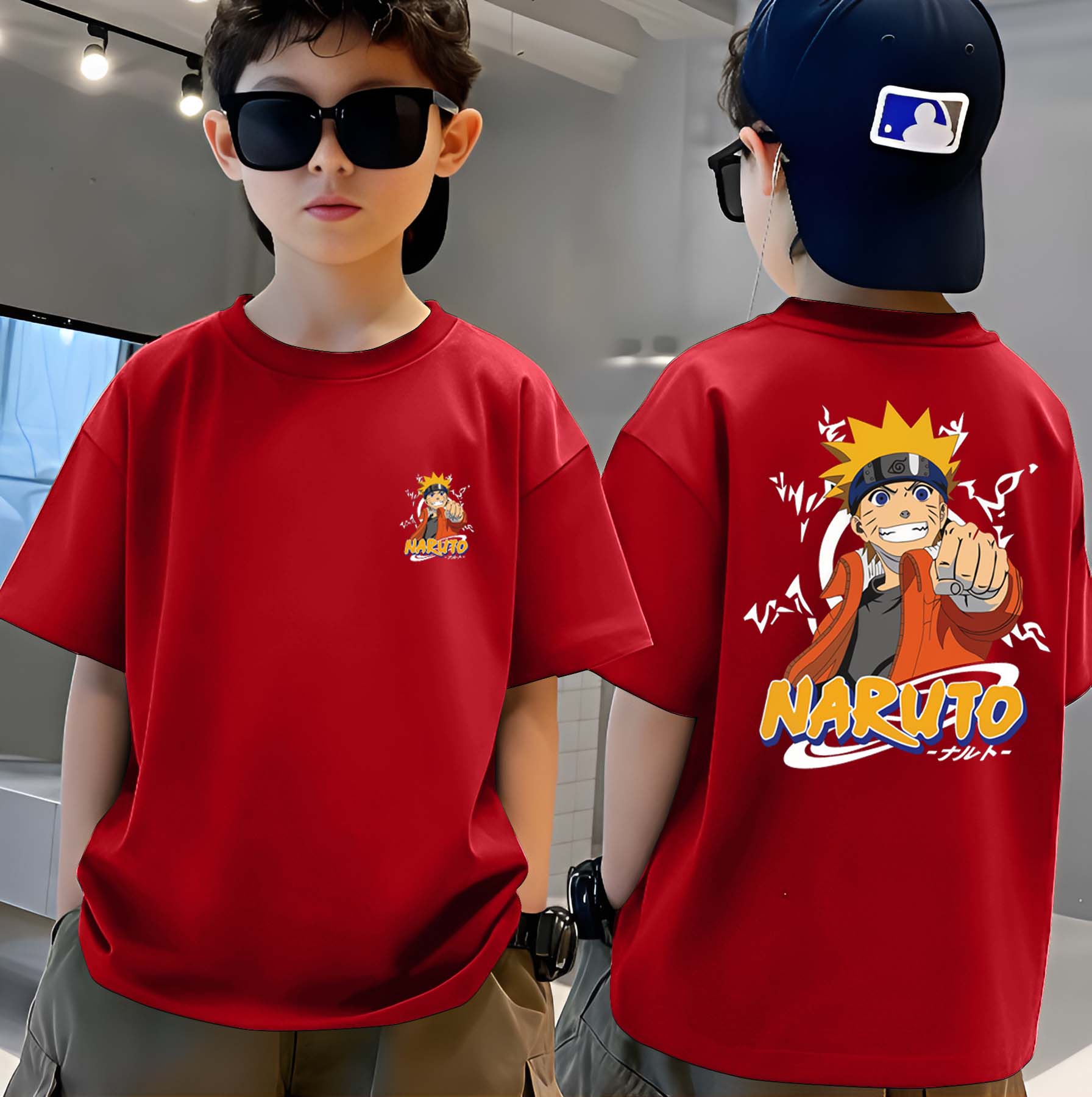 Narutto - Boys Over Size Printed T-shirt