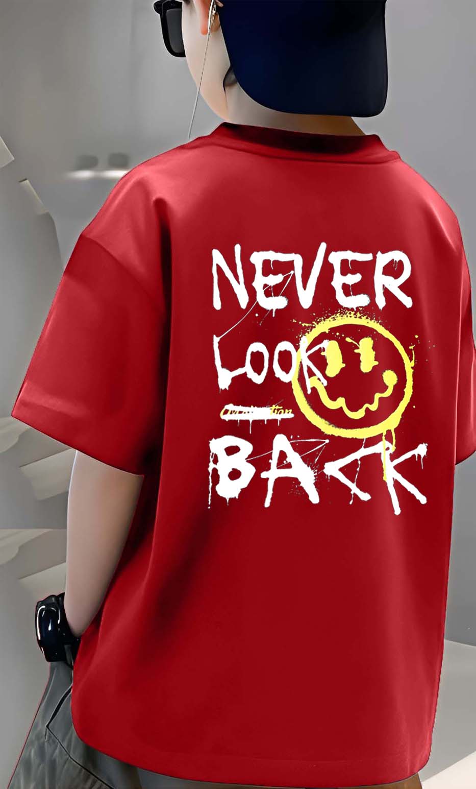 Never - Boys Over Size Printed T-shirt