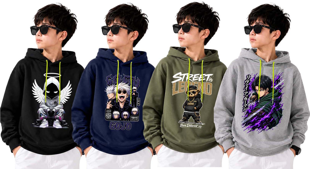 kids boys hoodie 4 pcs combo